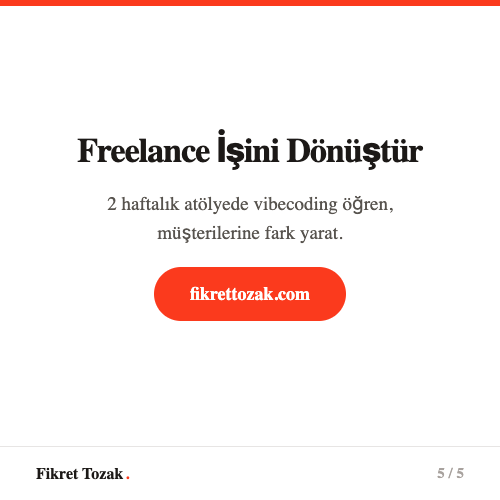Freelance işini dönüştür - Vibecoding ile yeni bir kariyer seviyesine geç