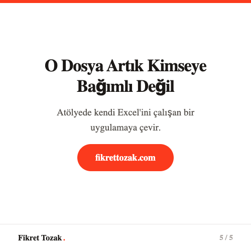 O Excel dosyası artık kimseye bağımlı değil - vibecoding atölyesi