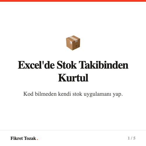 Excel'de stok takibinden kurtul - Kendi stok uygulamanı kendin yap