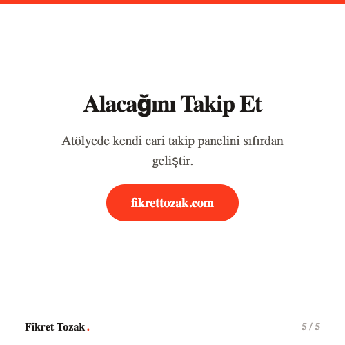 Kendi tahsilat takip panelini yap - Vibecoding atölyesi