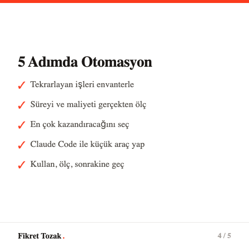 Otomasyon için 5 adımlı yol haritası - Envanter, seçim, tasarım, araç, ölçüm