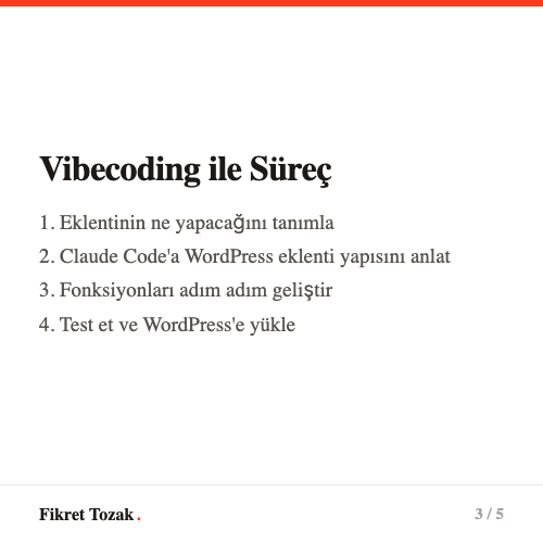 Claude Code ile WordPress eklentisi oluşturma - Adım adım süreç