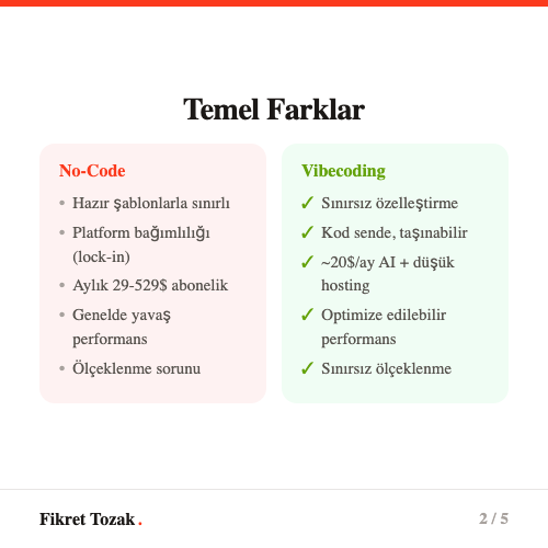 No-Code araçlarının sınırları - Şablon bağımlılığı, performans sorunları