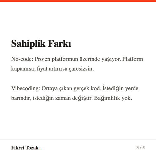 Vibecoding avantajları - Tam kontrol, sınırsız özelleştirme, gerçek kod