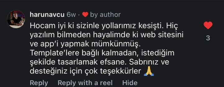 @harunavcu Instagram yorumu
