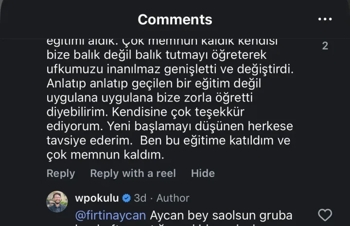 @firtinaycan Instagram yorumu