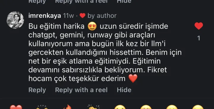 @imrenkaya Instagram yorumu