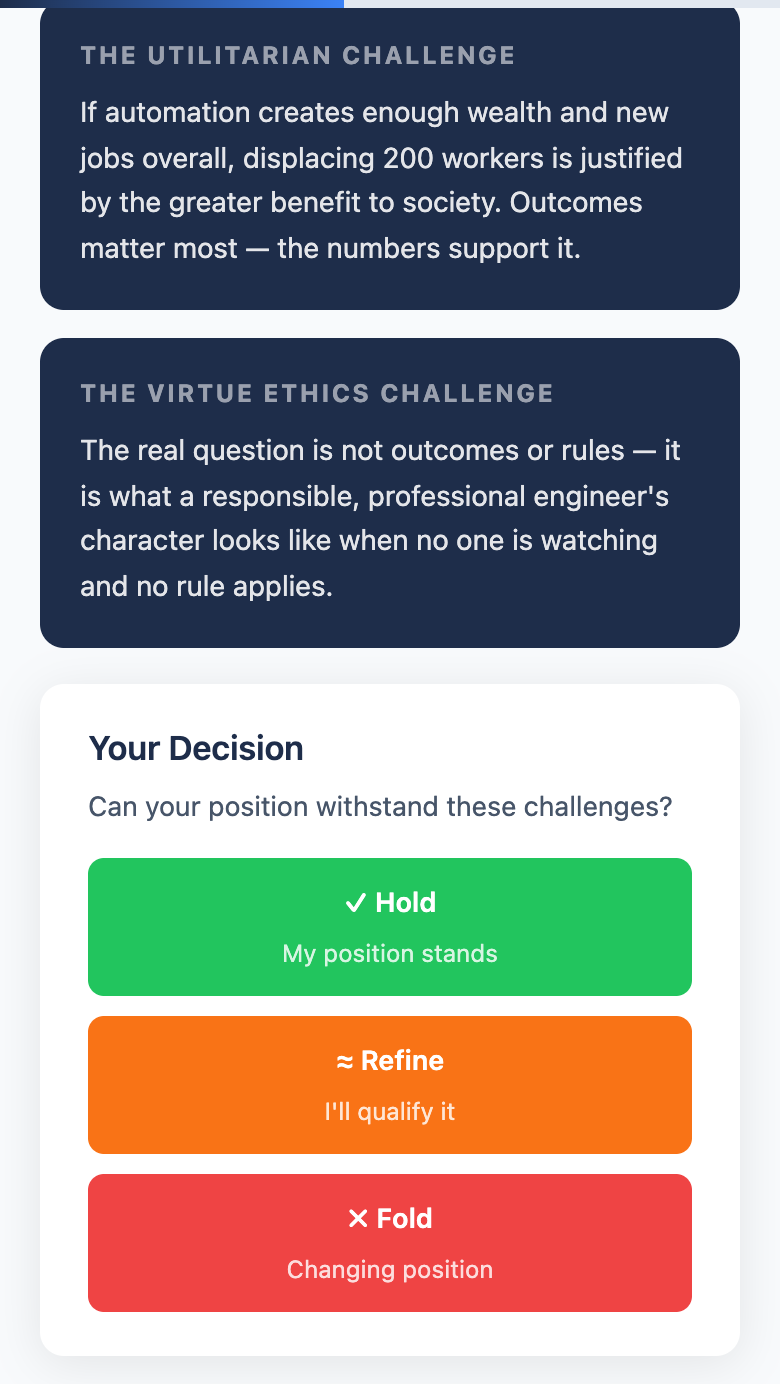 Poker challenge screen